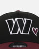 New Era Washington Commanders 'Burgundy Hearts' 9FORTY A-Frame Snapback Black/Maroon