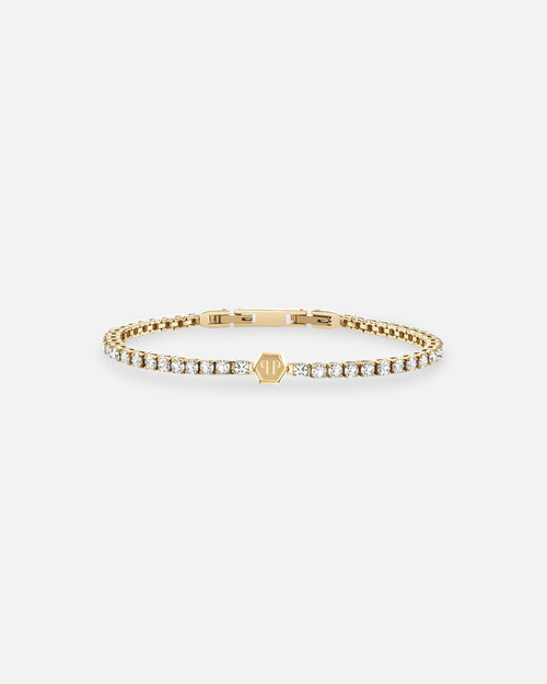 Philipp Plein Plein Tennis Royal Clear Crystal Bracelet Gold