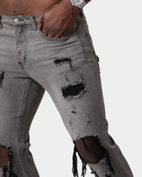 Saint Morta Destroyer Distressed Jeans Vintage Grey