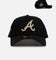 New Era Atlanta Braves 'Raised Metallic Chainstitch' 9FORTY A-Frame Snapback Black