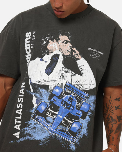 Culture Kings X Atlassian Williams F1 Team Carlos Sainz Jr. T-Shirt Black Acidwash