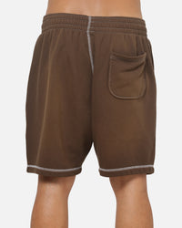 New Era Acid Wash Fleece Shorts Brown