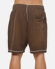 New Era Acid Wash Fleece Shorts Brown