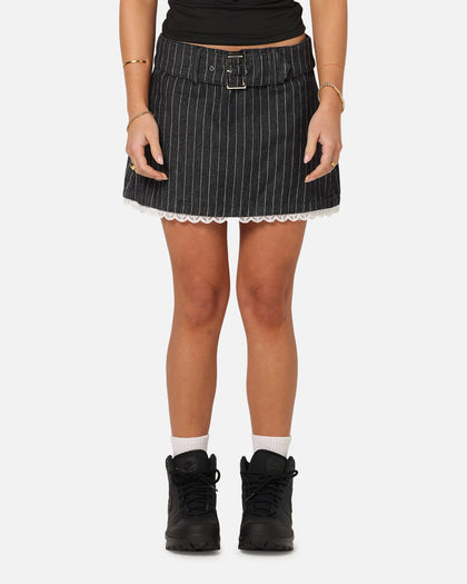 Ed Hardy Women's Pinstripe Mini Skirt Pinstripe