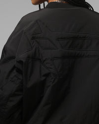 Loiter Hybrid Cropped Bomber Jacket Black