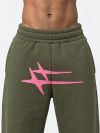 Loiter Hybrid Sweatpants Olive/Pink