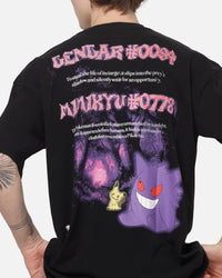 The Pokémon Collection By 73Studio Gengar Mimikyu T-Shirt Black Acidwash