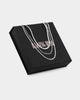 Raising Hell Women's Snake and Figaro Chain Set White Gold