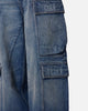 MNML Baggy Cargo Denim Pants Blue