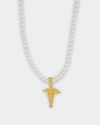 Saint Morta Cupids Pearl Necklace Gold