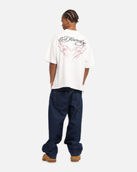 Ed Hardy Techno Rhinestone T-Shirt Off White