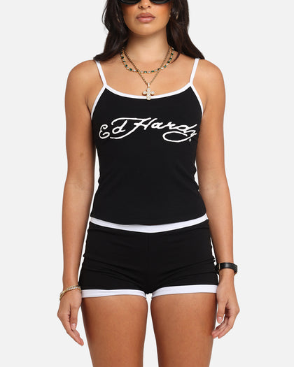 Ed Hardy Women's Logo Camo Singlet Black/White