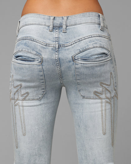 Loiter Women's Wraith Bootcut Jeans Blue Denim