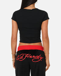 Ed Hardy Women's Chrome Baby T-Shirt Black