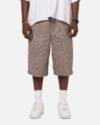 Playboy All Over Print Shorts Leopard Beige