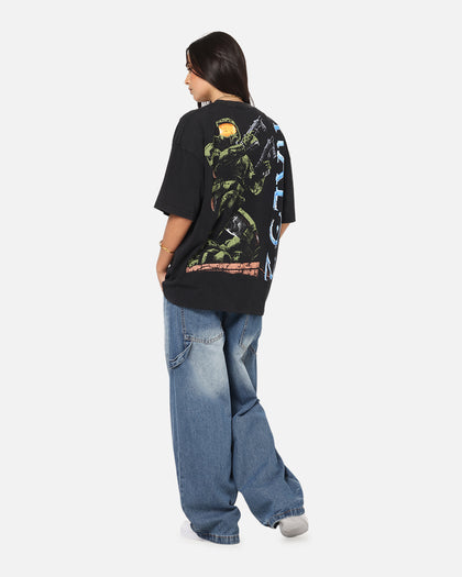 73Studio X Halo Halo 2 Vintage T-Shirt Black Acidwash