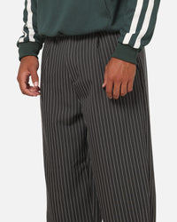 Carre Heritage Pleated Pants Black Pinstripe