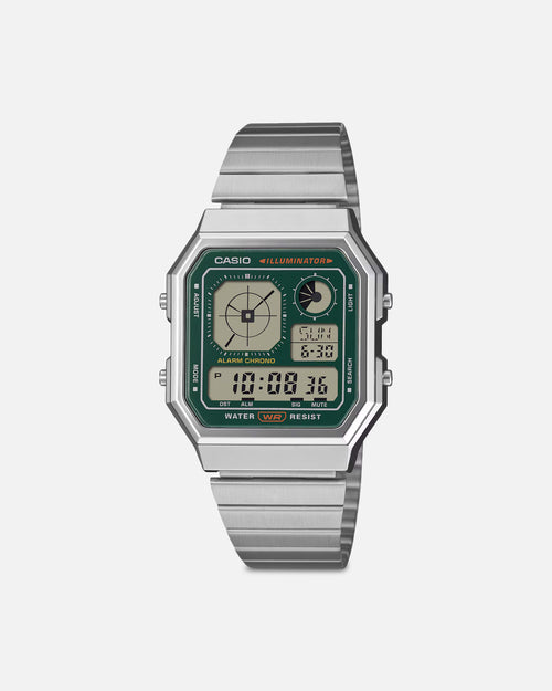 Casio A130WE-3ADF Silver/Green