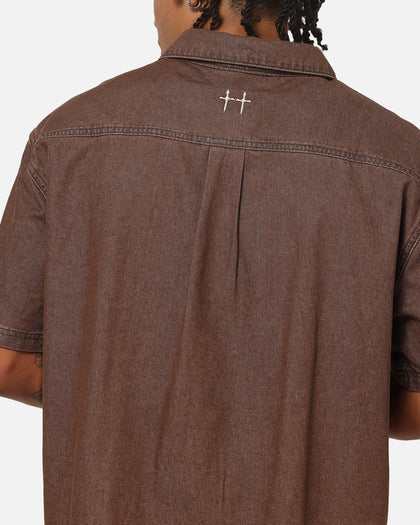 Saint Morta Baroque Button Up Shirt Dark Earth