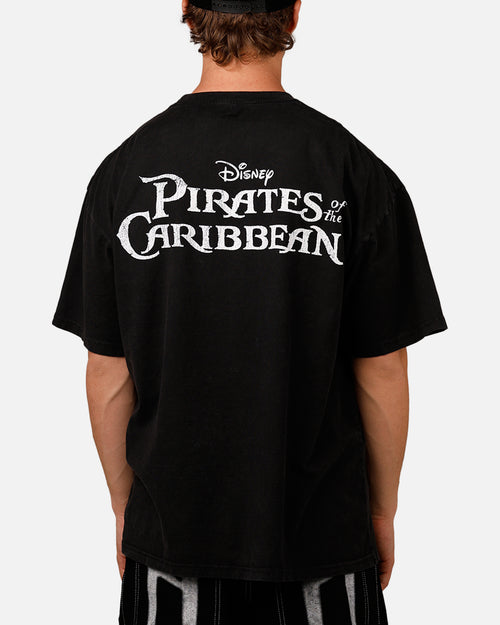 73Studio Disney Pirates Of The Caribbean Davy Jones Vintage T-Shirt Black Acidwash