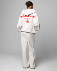 Loiter Celestial Full Zip Hoodie Light Grey Marl
