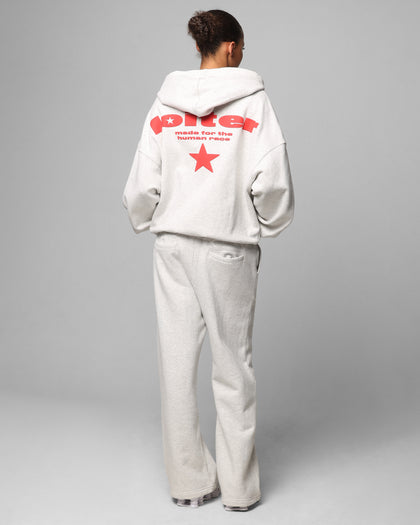Loiter Celestial Full Zip Hoodie Light Grey Marl