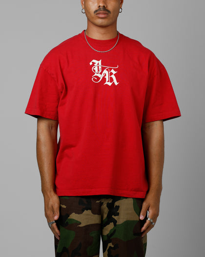 Loiter Made Me Puff Print T-Shirt Red