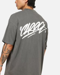 Carre Tag Mock Neck T-Shirt Black Acidwash