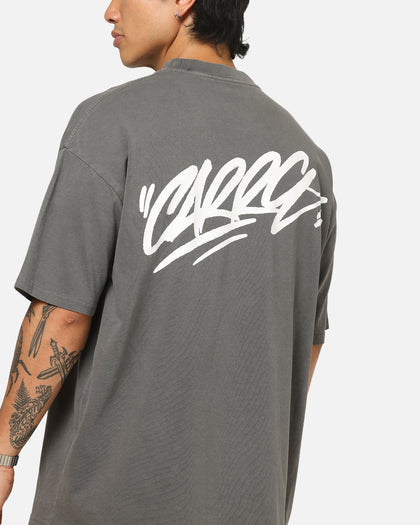 Carre Tag Mock Neck T-Shirt Black Acidwash