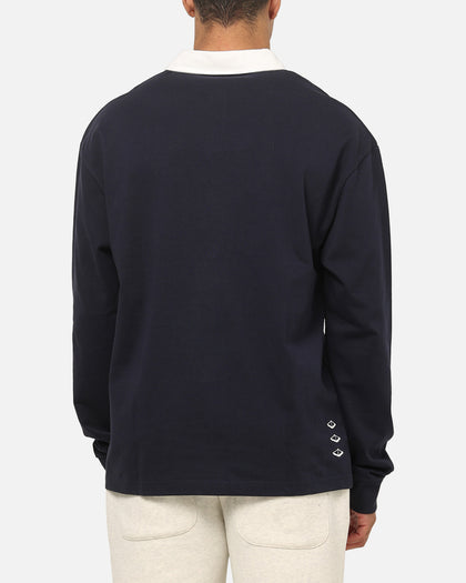 Vouseti Post Game Long Sleeve Polo Shirt Navy