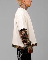 Loiter Impact Long Sleeve T-Shirt Washed White/Camo