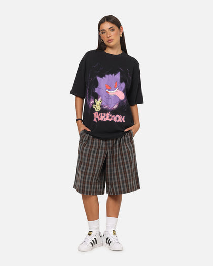 The Pokémon Collection By 73Studio Gengar Mimikyu T-Shirt Black Acidwash