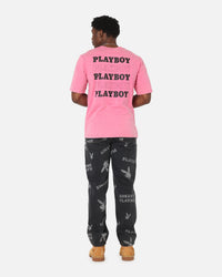 Playboy Stack Washed T-Shirt Washed Raspberry