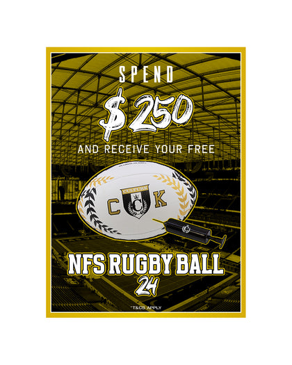 Culture Kings NFS Rugby Ball 24 White/Black/Gold