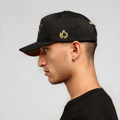 CULTURE KINGS X MITCHELL & NESS 10 YEAR ANNIVERSARY 110 SNAPBACK BLACK/GOLD