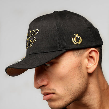 CULTURE KINGS X MITCHELL & NESS 10 YEAR ANNIVERSARY 110 SNAPBACK BLACK/GOLD