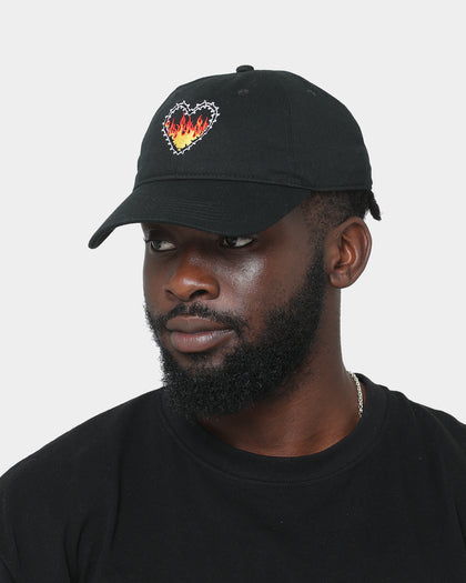 Rats Get Fat Rats Flaming Heart Strapback Black