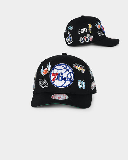Mitchell & Ness Philadelphia 76ers 'Hand Drawn Doodle' Pro Crown Snapback Black