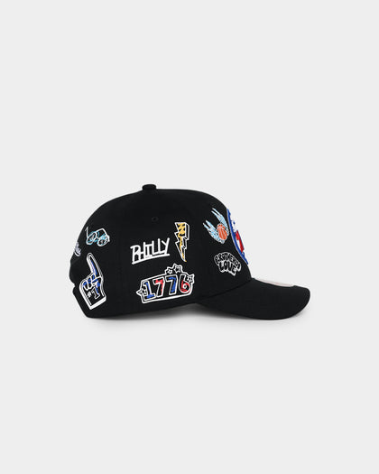 Mitchell & Ness Philadelphia 76ers 'Hand Drawn Doodle' Pro Crown Snapback Black