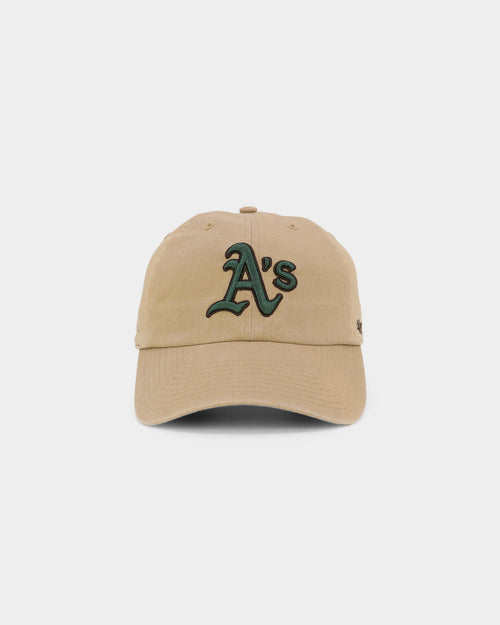 47 Brand Oakland Athletics 'Croc Hunter' Clean Up Strapback Khaki/Dark Green
