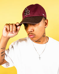 47 Brand Los Angeles Dodgers 'Bacon Me Crazy' Clean Up Strapback Dark Maroon/Brown