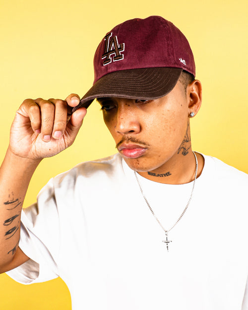 47 Brand Los Angeles Dodgers 'Bacon Me Crazy' Clean Up Strapback Dark Maroon/Brown
