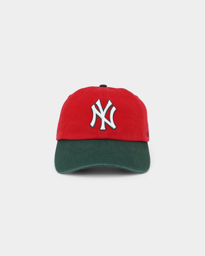 47 Brand New York Yankees 'Scarlet Pines' Clean Up Strapback Red/Dark Green