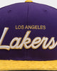 Mitchell & Ness Los Angeles Lakers Lux Carp Script Snapback Purple/ Yellow