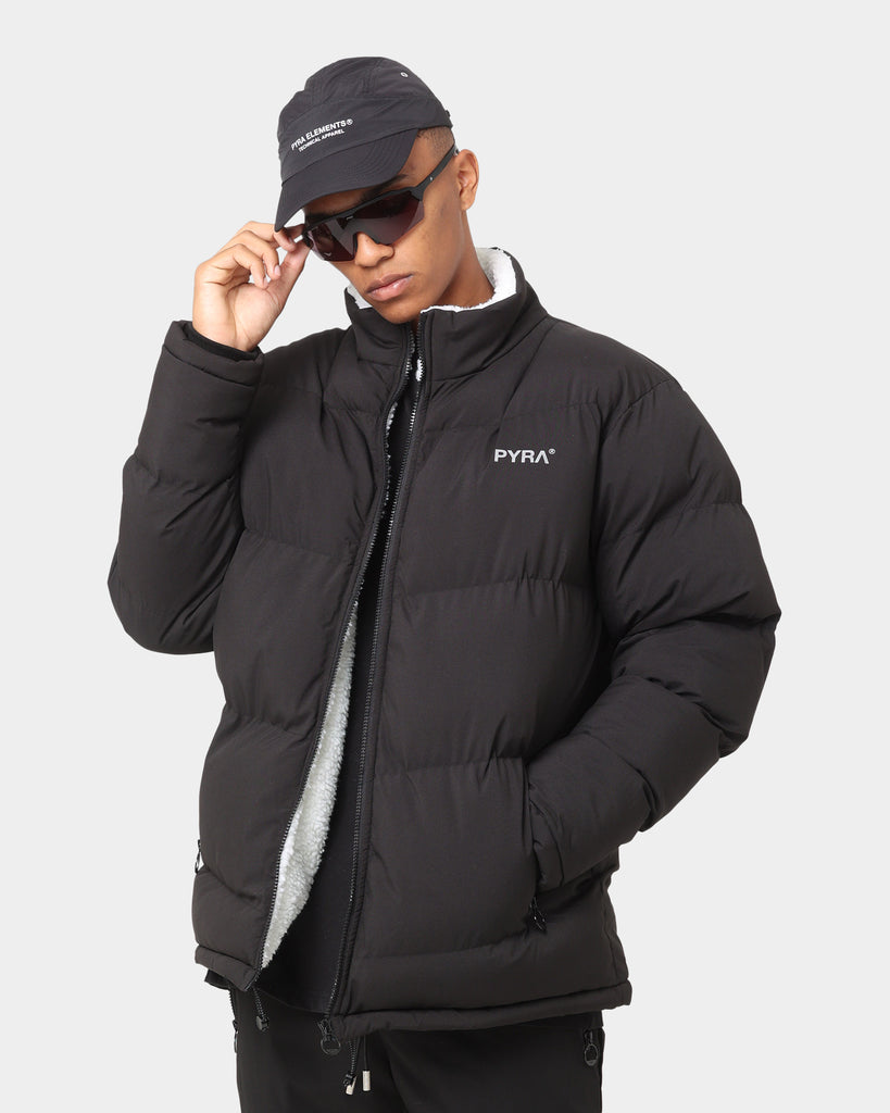 PYRA Sherpa Puffa Jacket Black | Culture Kings