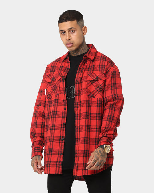 Saint Morta Flow Long Sleeve Flannel Shirt Red/Black
