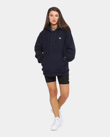 Champion Rev Weave Hoodie Navy