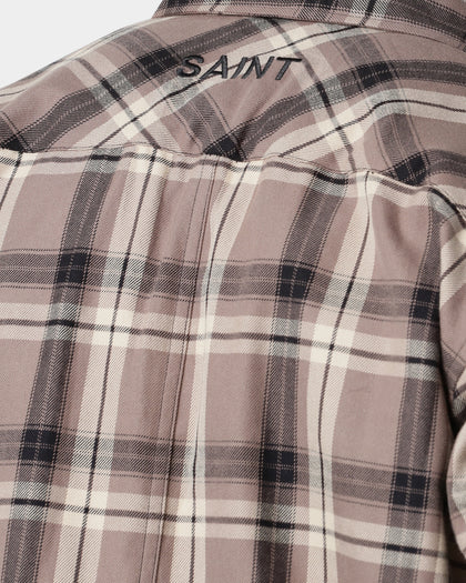 Saint Morta Prima Long Sleeve Flannel Shirt Brown