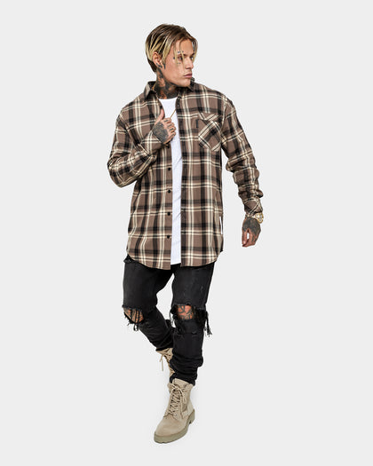 Saint Morta Prima Long Sleeve Flannel Shirt Brown