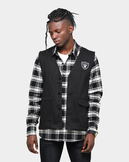 Majestic Athletic Raiders Denim Vest Black